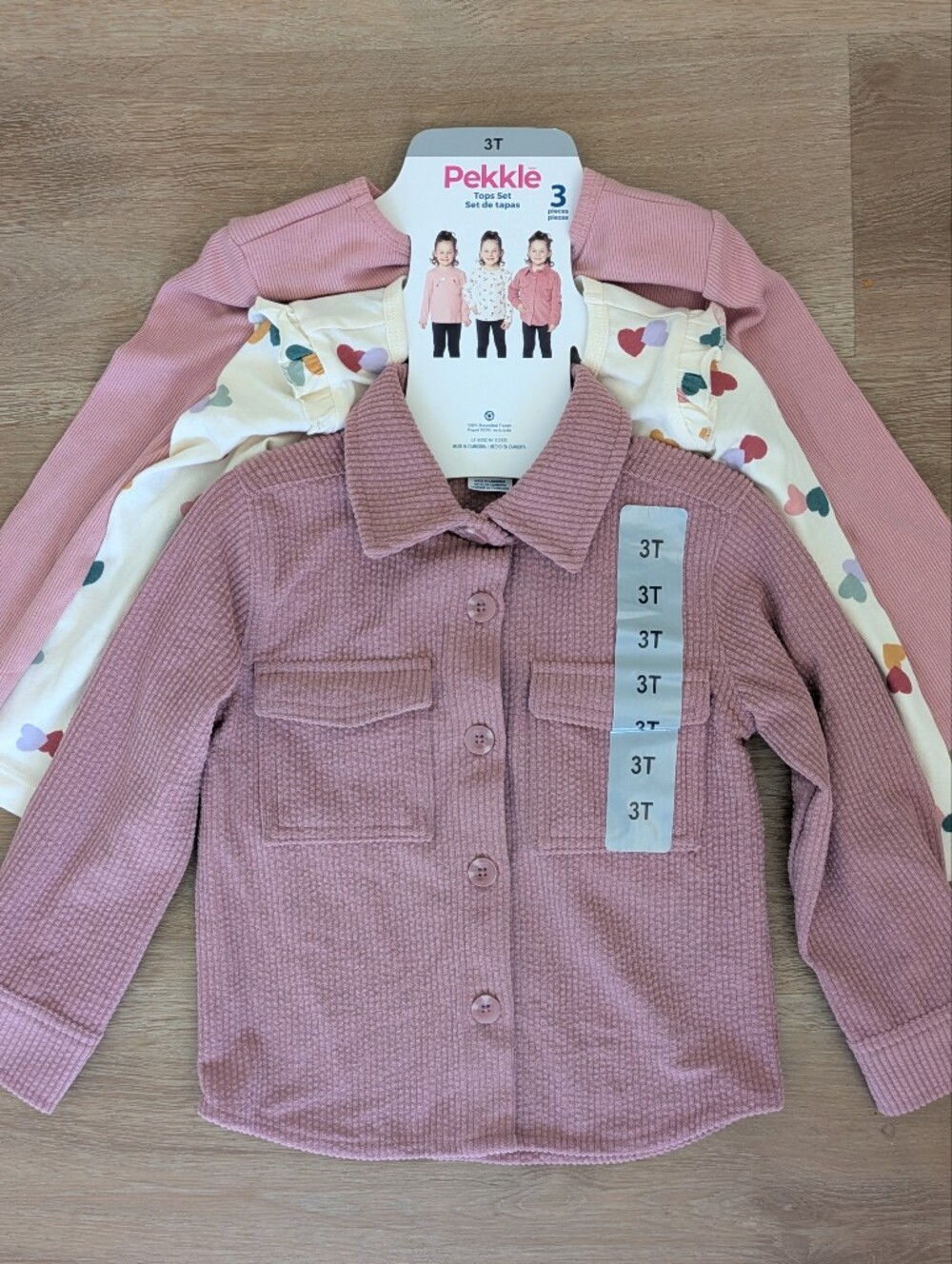 Girls' 3-piece Pink Jacket And Tops Set - 3T